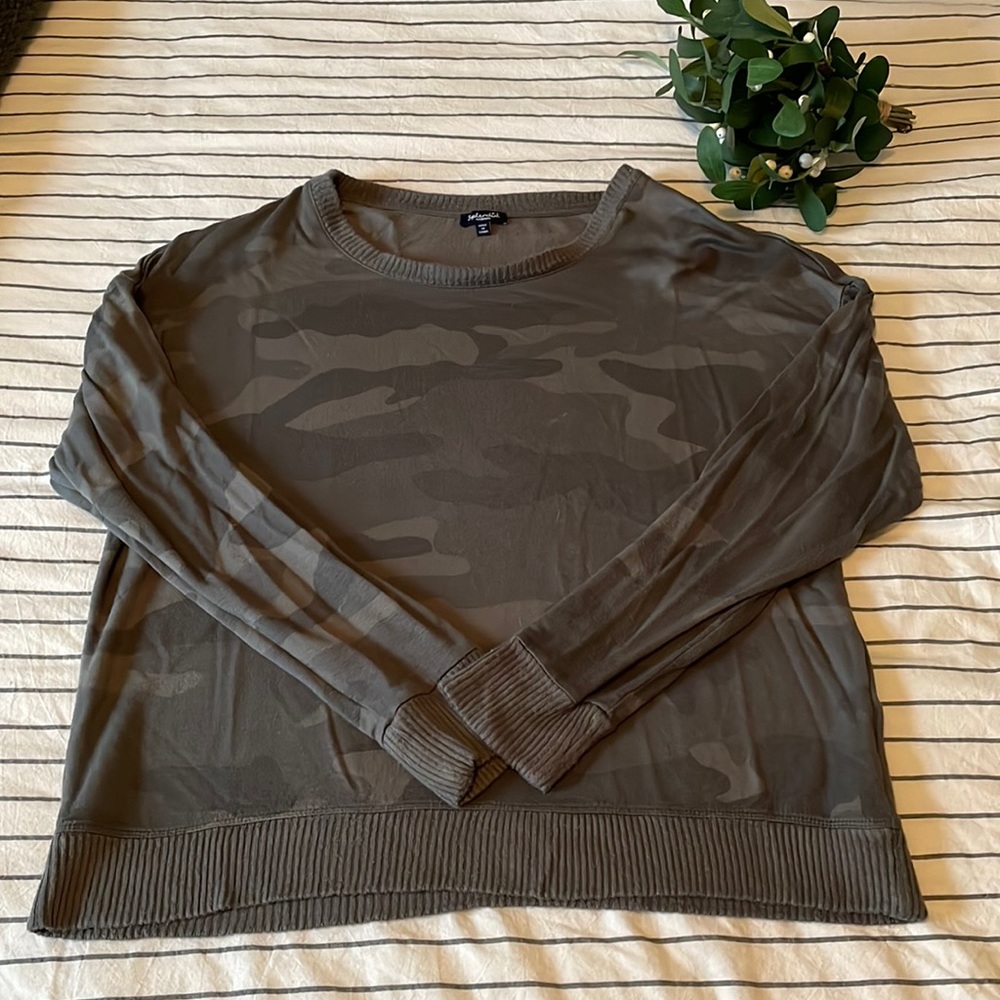 Splendid Camo Long Sleeve Top